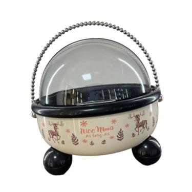 Imagem de Ioensy Tigela para frutas com tampa, prática e multifuncional, elegante, para servir doces e petiscos na sala de estar, cozinha, Bege