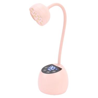 Imagem de Dioche Lâmpada para Unhas Pescoço de Ganso Recarregável Com Sensor Infravermelho Tela LCD LED Secador de Luz para Unhas Com 12 Chips de Luz para Uso Doméstico (Rosa)
