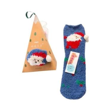 Imagem de Meias De Natal Térmicas Femininas De Veludo Macio E Quente, Meias Gros