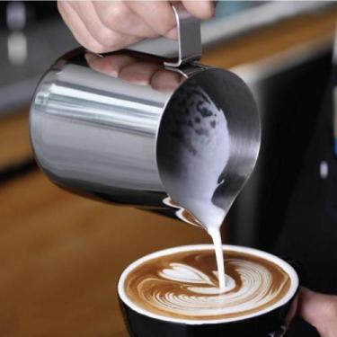 Imagem de Jarra Cremeira Pitcher 350ML Inox Barista Cafeteria Leiteira Espumador