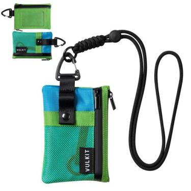 Imagem de Carteira VULKIT, pequeno zíper de bloqueio de RFID com chaveiro