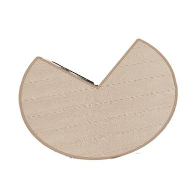 Imagem de Tapete de banho de canto circular em forma de L tapete antiderrapante macio espesso tapete de banheiro tapete de porta absorvente decoração de casa (Cáqui, 80 * 80 cm)