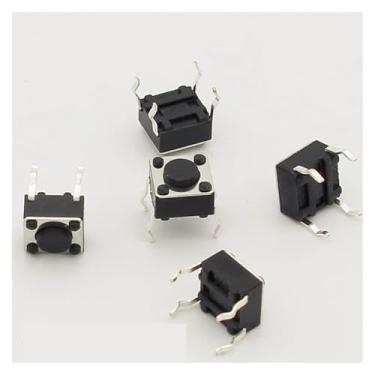 Imagem de 50 pçs/lote 6 x 6 x 4,3 mm 4 pinos G89 tátil interruptor de botão tátil plugue direto com auto-redefinição DIP