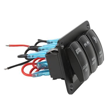 Imagem de Generic 3 Gang Rocker Switch Luz de Fundo Azul Led Interruptor de Barra de Luz para Barco Marinho Atv Utv, Design Seguro Durável para Carro Motocicleta Suv