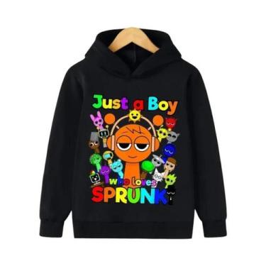 Imagem de Moletom Com Capuz Para Meninos Cartoon Sprunki Just a Boy, Casual, Con