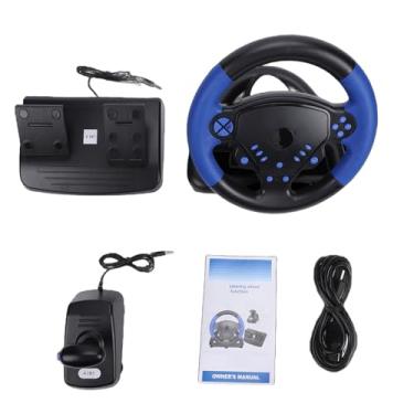 Imagem de Zyyini Volante para Jogos Com Pedal, Volante de Corrida Com Feedback de Força de Motor Duplo 4 Em 1, Sensação de Direção Legal Com Rotação de 135 Graus, para PC, para Android, para IOS
