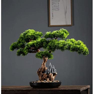 Imagem de Plantas artificiais, bonsai artificial, vaso de bonsai artificial, simulação de bonsai, jardim, planta falsa, árvore de bonsai artificial para casa, escritório, decoração interna, exibição de mesa