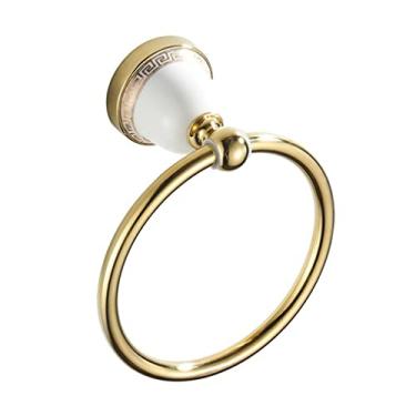 Imagem de HHHJQFAAT Anéis de toalha, anel de toalha de banheiro, suporte de toalha escovado, toalheiro, base de cerâmica, acessórios de banheiro montados na parede