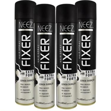 Imagem de Kit 4 Spray Fixador De Cabelo Profissional Neez Laque Capilar Fixação 