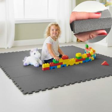 Imagem de Kit 4 Placas Tapete Tatame EVA 50x50cm 20mm 8 Bordas Emborrachado Exer