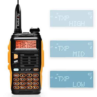 Imagem de BAOFENG Rádio de presunto portátil de alta potência GT-3TP Mark III, rádio bidirecional de banda dupla de 8 W, walkie talkies recarregáveis de longo alcance com carregador de carro, preto