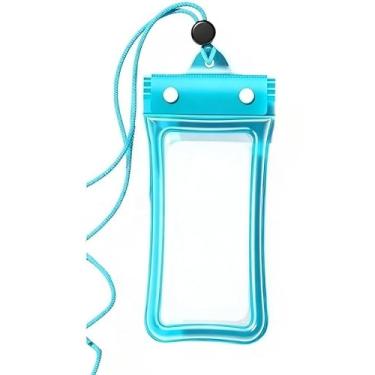 Imagem de Bolsa Prova d'Água para Celular - Kit Capa Transparente Universal Impermeável(2,Azul)
