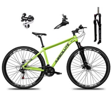 Imagem de Bicicleta Aro 29 Absolute Nero 5 Câmbio Shimano 24v Acera K7 Garfo Trava Freio A Disco - Verde Tam.15