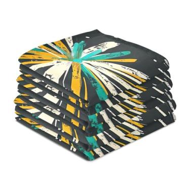 Imagem de Wassud Toalhas de cozinha coloridas de fogos de artifício toalhas de prato de cozinha pacote com 6 panos de prato macios com laço para pendurar toalha de mão super absorvente de secagem rápida toalhas