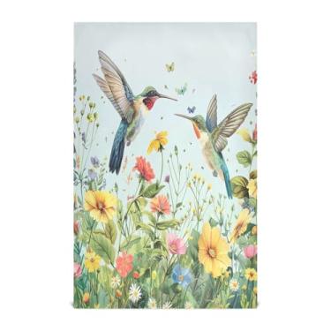 Imagem de Wassud Toalhas de cozinha beija-flores voadoras toalhas de prato de cozinha 1 pacote panos de prato macios com laço para pendurar toalha de mão super absorvente de secagem rápida toalhas de chá de