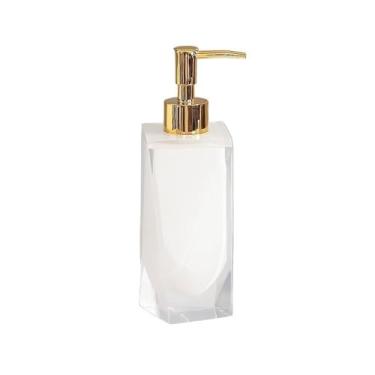 Imagem de Beautiful 400 ml Light Luxury Hotel Shampoo Gel Chuveiro Garrafa Vazia Banheiro Imprensa Dispensador de Sabão Decoração de Casa de Banho (Branco)