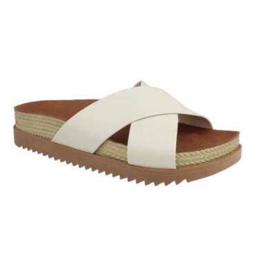 Imagem de Sandália Feminina Papete Napa Moleca 5500.215 Cor:BrancoTamanho:35, Br