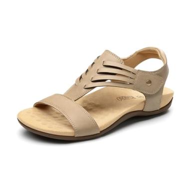 Imagem de Rihero Sandálias ortopédicas femininas ortopédicas com suporte de arco ortopédicas confortáveis e casuais para caminhadas na praia no verão, Nude., 38