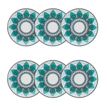 Imagem de Conjunto De Pratos De Sobremesa Mandala 06 Peças Oxford