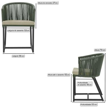 Imagem de 8 Cadeiras De Jantar área Noronha Preta E7 Trama Original Verde