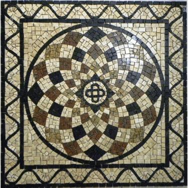 Imagem de Piso Em Mosaico Romano Semente De Girassol Colorato I Tamanho 90cm