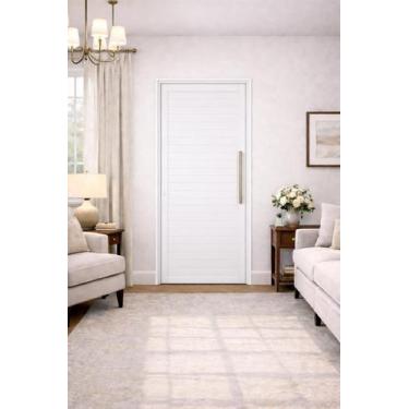 Imagem de Porta Lambril Alumínio Branco Com Puxador 210X80 Lado Direito - Brecor