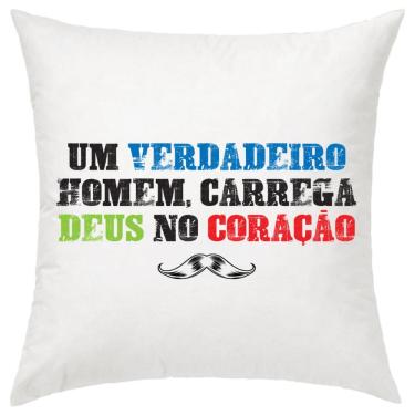 Imagem de Almofada Decorativa Gospel Um Verdadeiro Homem 30 X 30 Cm