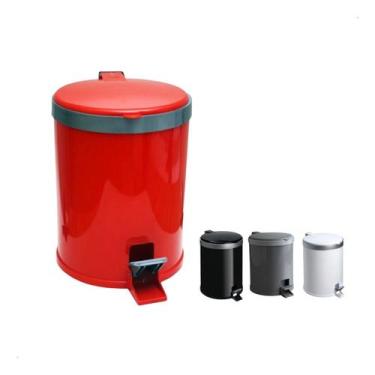 Imagem de Lixeira Cozinha Pedal 12 Litros De Plastico Versatil - Viel, Vermelho
