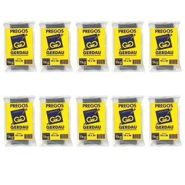 Imagem de Kit Com 10 Pacotes De Prego Pol Com Cabeça 19X39 Gerdau