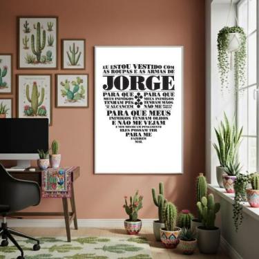 Imagem de Quadro Decorativo Jorge Da Capadócia 70X50Cm Mold Branca - Quadros On-