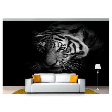 Imagem de Papel De Parede Animais Tigre P E B 3D Anm95