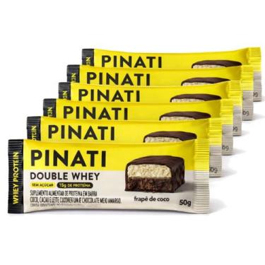 Imagem de Kit 6 PINATI Double Whey 15g Proteina Frapê de Coco 50g