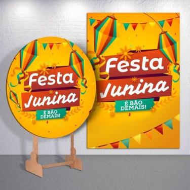Imagem de Kit Festa Junina Painel Redondo + Retangular Sublimado - Thuco Decor