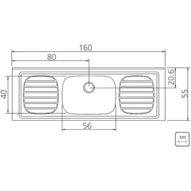 Imagem de Pia de Apoio Tramontina Filo 56 em Aço Inox 160x55cm Com Válvula, INOX