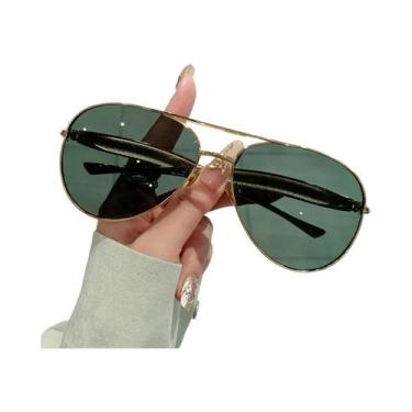 Imagem de Óculos De Sol Femininos Oversized Retrô Anos 70 Estilo Aviador Com Has