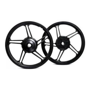 Imagem de Par De Rodas De Liga Leve 5p Fan 125 (2011) Tambor S/câmara - FABRECK