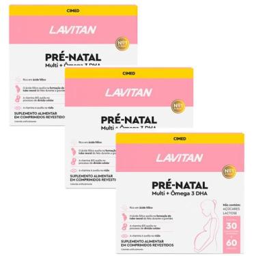 Imagem de Kit 3 Suplemento Lavitan Pré-Natal Multi + Ômega 3 DHA - Cimed