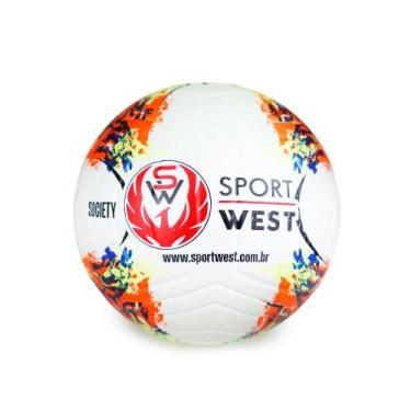 Imagem de Bola de Futebol Society SportWest Pro Brasil 25 Branco, Verde e Laranj