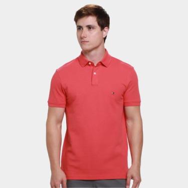 Imagem de Camisa Polo Tommy Hilfiger IM 1985 Regular Season Masculina, Salmão, G
