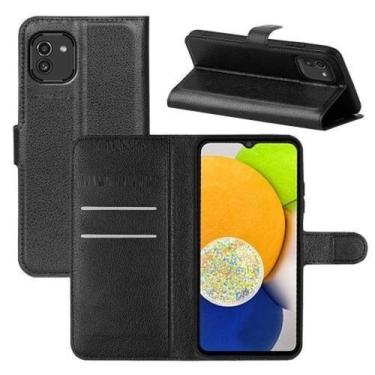 Imagem de Capa Capinha Carteira Flip Para Samsung Galaxy A03 Cor: Preta - LXL