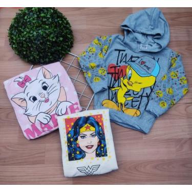 Imagem de Blusa De Moletom Agasalho Infantil Personagens Inverno Criança Moda - 