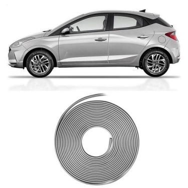 Imagem de Guarnição Borda Porta Flexível Auto Colante Prata 10Mt - Sanfil