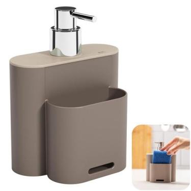 Imagem de Dispenser Porta Detergente Líquido Esponja Organizador Cozinha Flat - 