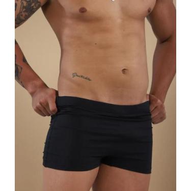 Imagem de Sunga Boxer Preto Premium Masculina Hana Rio Poliamida, GG