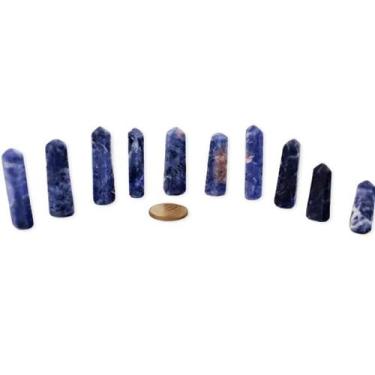 Imagem de 50 Mini Pontinhas de Sodalita Azul Pedra Natural Extra 25 a 35mm Ataca