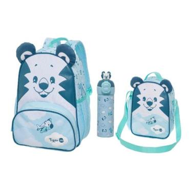 Imagem de Kit Mochila Costa Lancheira Garrafa Térmica Tigor T Tigre Happy Pilot 