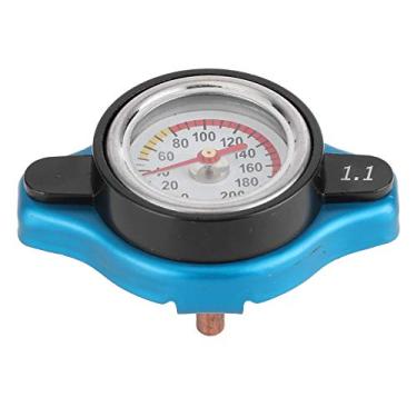 Imagem de Aramox Tampa do radiador do carro, tampa de água do radiador termostático universal à prova de vazamento com medidor de temperatura (cabeça pequena 1,1 bar)