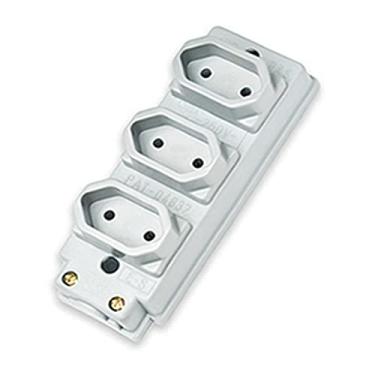 Imagem de Tomada Barra Tripla Preta