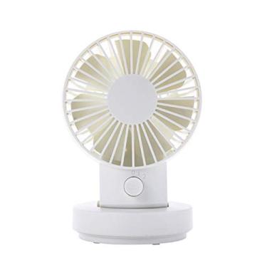 Imagem de Ventilador USB Mini ventilador de mesa portátil cabeça de balanço, rotativa automática Desktop Fan pessoal 3 velocidades para home office, branco