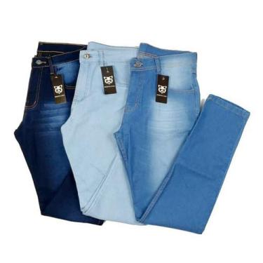 Imagem de Kit C/ 3 Calças Jeans Masculina Com Elastano Skynni Slim Oferta Ilimit